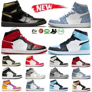 OG Jumpman Basquete Sapatos Tênis Treinadores Universidade Azul Hyper Royal Patente Panda Dark Mocha Criado Sombra UNC Cinza