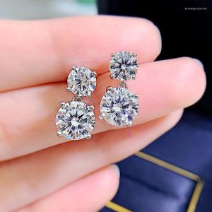 Orecchini Uilz Ins Shiny Cute Zirconia Rotondo Coreano Per Le Donne Cystal Orecchino A Goccia Fashion Party Brial WeddingJewerly