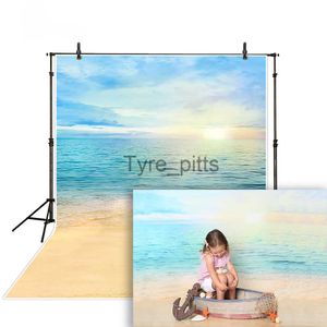 Background Material Photo Background Summer Sky Sunshine Ocean Beach Background Photo Studio Baby Shower Children Sailor Mermaid Photo X0725