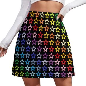 Rainbow kjol kvinnlig gay stolthet flagga tryck söta minikjolar sommargata mode high midja överdimensionerade casual a-line kjol
