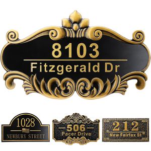 Decorative Objects Figurines Personalized Vintage Address Plaque Custom Plate House Number Sign For Home Apartment Mailbox Numbers Street Name 230725