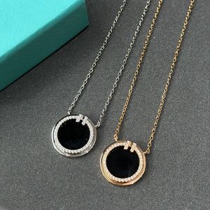 Дизайнерские черные агат -сети ожерелья женщины Серебряное подвесное ожерелье Бриллианто
