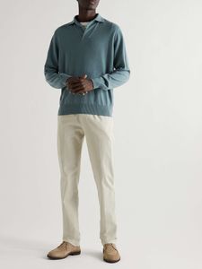 Designer-Herren-Poloshirts aus Loro Piana, langärmeliges Baby-Kaschmir-Poloshirt, modische Herbst- und Winter-Tops