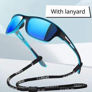 Óculos de sol moda esportes óculos masculino ciclismo pesca ao ar livre antirreflexo feminino polarizado com cordão