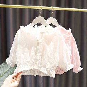 Jacken Sommer Leichte Sonnenschutzkleidung Kleinkind und Baby Mädchen Blumen Einreihiger Kindermantel Kinder Outfit 0 4 Jahre 230725