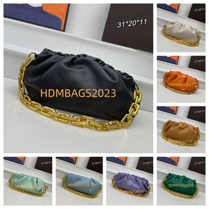 Fashion Shoulder Underarm Bag High quality designer bag chain cloud bag casual shoulder bag Female Popular New Summer Fold Wide Gold Chain hangbag