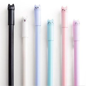 Penne gel per gatti Penne a inchiostro nero 0,5 mm Roller Penna neutra Materiale scolastico per ufficio