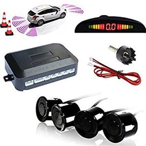 Highly Sensitive Buzzer Safety Alert Car Reverse Back Up Radar System with 4 Ultrasonic Parking Sensors & LED Display for Universa259B