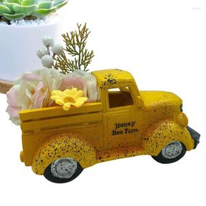 Vases Flowerpot Planting Vintage Truck Flower Pot Home Retro Vase Garden Plant Succulent Decor Display Stand For