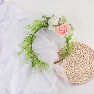 Headpieces Cross-border Explosions European And American Wreath Holiday Bride Bridesmaid Simulation Adjustable Headband Headwear Wholesale