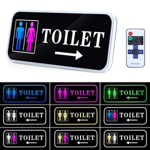 Decorative Objects Figurines BILEEDA Funny Toilet Entrance LED Neon Sign For Shopping Mall Office Buildings Door Plates Reminder Indicator Plaque 230725