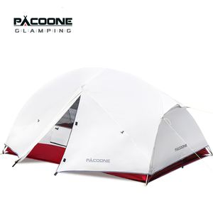 テントとシェルターPACOONE ULTRALIGHT 20Dナイロンキャンプテントポータブルバックパッキングサイクリングテント防水屋外ハイキングトラベルテントビーチテント230725