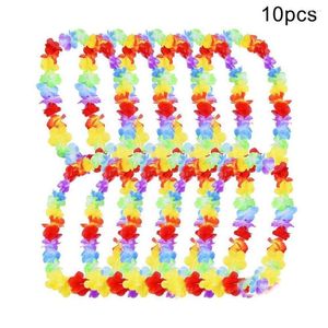 Dekorativa blommor 10st Hawaii Julkrans Dörrdekoration Hawaiian Artificial Flower Necklace Crown Party Garland D3k2