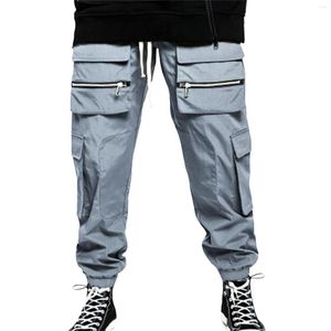 Men's Pants Athletic Joggers Solid Color Big Drawstring Casual Sports Work Jersey With Multiple Pockets Daily Wear Male Clothes