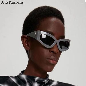 Солнцезащитные очки роскошь 2023 Женская мода кросс -звезда для женщин панк y2k уникальный мужчина стимпанк бокалы ретро оттенки