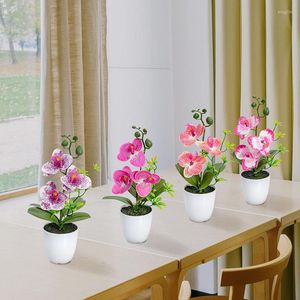 Fiori decorativi Orchidea artificiale Falso Phalaenopsis Bonsai All'aperto Invasatura per interni Ufficio Famiglia Festa di nozze Decorazione d'interni