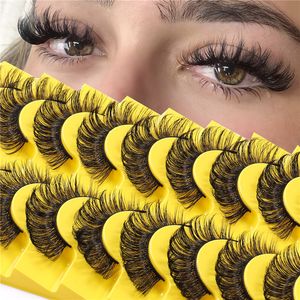 10 Pairs 6d Faux Mink Eyelashes DD Curl False Lashes Wispy Crisscross Eye Lash Extensions Soft Reusable Cruelty Free Makeup