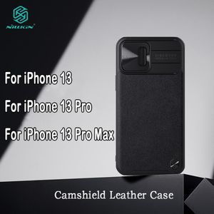 İPhone 13 Pro Max Case Nillkin Camshield Deri Slayt Kamera Kabuğu TPU+PC İPhone 13 13 Pro lens Kılıfları