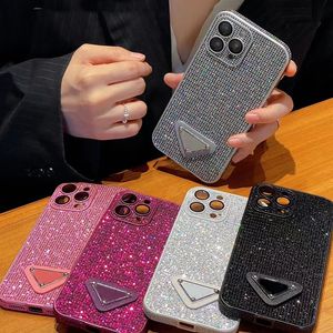 Kobiety Diamond Phille Fase na iPhone 14 14pro 13 13pro 12 12pro 11 Pro Max Pink Cover iPhone13 11pro Designer Phone Phone Case Lukse Akcesoria MENS