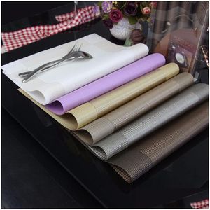 Mats Pads Placemats Washable Heat Resistant For Table Kitchen Pvc Restaurant And Home Use Drop Delivery Garden Dining Bar Decoration Otqqe