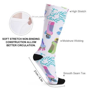 Мужские носки роликовые коньки рисунки (белый фон) носки не скольжения носки смешные носки для мужских носков женские носки высокий Z230727