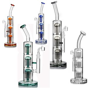 Cachimbos de água Bong de 12,9 polegadas de altura Arm tree perc acessórios para fumar bongs de água de vidro cachimbos de vidro inebriantes narguilés dab rigs com tigela de 14 mm