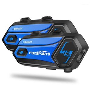 Fodsports Music Sharing M1S Plus Motorcycle Helme Intercom для 8 Riders Wireless Bluetooth -гарнитуру Inter -Comprodicador Disceers1213N
