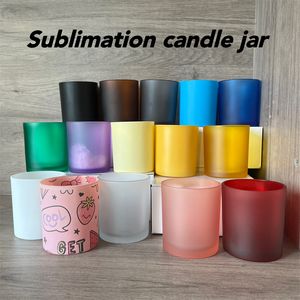 7oz sublimazione vetro smerigliato candela vaso portacandele vuoto bottiglia d'acqua fai da te trasferimento di calore barattolo candela all'ingrosso