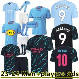 versão fãs HAALAND camisas de futebol 23 24 DE BRUYNE MANS CIDADES GREALISH MAHREZ FODEN FERRAN 2023 2024 camisa de futebol uniformes homens crianças kit RODRIGO S-4XL 666666