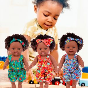 Objetos decorativos estatuetas boneca africana brinquedo comum móvel presente de natal para bebês meninas preto mini fofo explosivo penteado crianças 230725