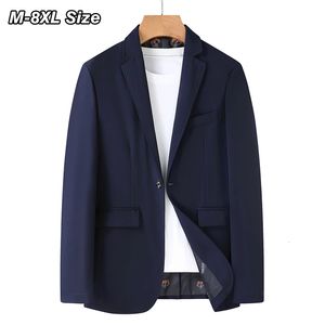 Men's Suits Blazers 8XL 7XL 6XL Men's Business Casual Blazer Plus Size Solid Color Suit Jacket Dress Work Clothes Oversize Coats Male Black Gray 230725