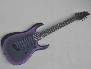 Fanned FRETS 7 Strings Electric Guitar med svart hårdvara kycklingvinge kan anpassas