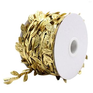 Decorative Flowers Gift Wrapping Leaf Ribbon Party Crafts Home Decorations Rope Gold Silver Green Trim Garland DIY For Wedding 30m 40m Wall