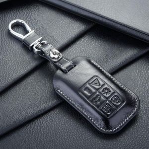 غطاء حالة FOB Leather Key FOB لـ Auto Volvo Key Case Shell حاملات محفظة أكياس مفاتيح الإكسسوارات الخاصة بـ Volvo Cars221W