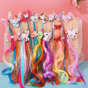 Cosplay Peruca Unicórnio Banda Moda Ornamento Borboleta Princesa Crianças Fitas Coloridas Tiara Acessórios 3 36hs K2ZZ