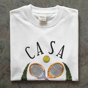 Mannen T-shirts Goede Kwaliteit Tennisracket Print Casablanca Mode T-shirt Mannen Casablanca Katoen T-shirt Heren Kleding 230725