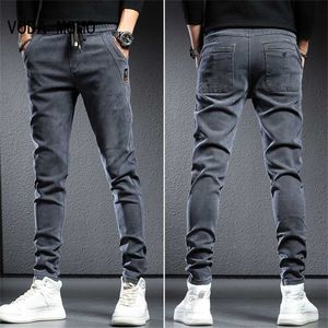 Calça jeans masculina primavera verão preto cinza cargo streetwear calça jogger masculina baggy harém calça jeans masculina 230316 L230726