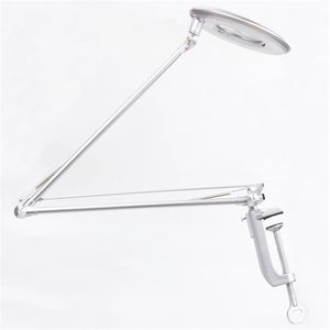 LED 8x Magnifier Lamp Swivel Arm Clip-On Table Light Repair Cosmetology Clamp Beauty Skincare Manicure Glass Lens Tattoo C10213Y