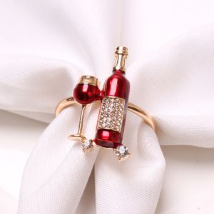 Napkin Rings 12PCS wine bottle glass napkin ring tabletop decoration used for holiday reception el and gifts 230725