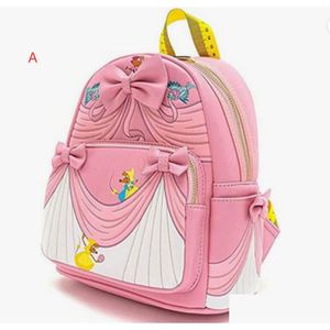 Zaini Ins Fashion Cartoon Design Pu Leather Zipper Zaino Loun Ge Double Shoder Bag Student Festival Gift Drop Delivery Baby Kid Dh2Tb