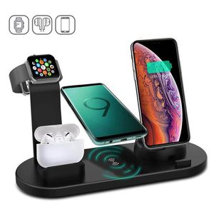 2023 Newly Holder Phone Popular Multifunctional 6 in1 Wireless Charger Fast Charging Dock Stand Desktop Charging Station