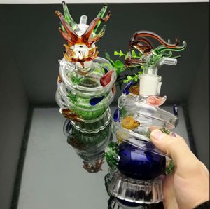 Glass Pipes Smoking blown hookah Manufacture Hand-blown bongs Colored oversized pan dragon glass water bottle