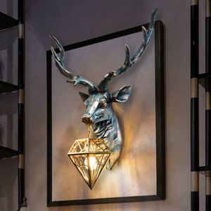 Decorative Objects Figurines Large Size Deer Led Wall Lamp Vintage Antlers Sconce Light Fixtures Bedroom Bathroom Mirror Lights Living Room Home Decor 230725