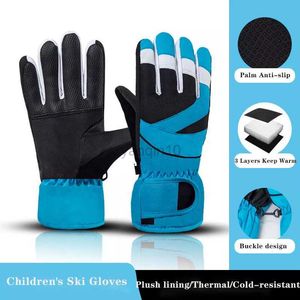 Ski Gloves New Winter Children's Ski Gloves Windproof Waterproof Thermal Gloves for Kids Outdoor Sport Skating Skiing Warm Snow Gloves HKD230727