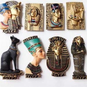 Kylmagneter Egypten Anubis Myth Queen Magnet Souvenir Pyramid Farao på kylskåp Hemdekoration Tillbehör 230727