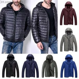 Men's Down Parkas Men's Down Parkas Men Autumn Winter Light Jacket Fashion Hooded Short Large Ultra-thin Lightweight Youth Slim Coat Jackets 220930 Z230727