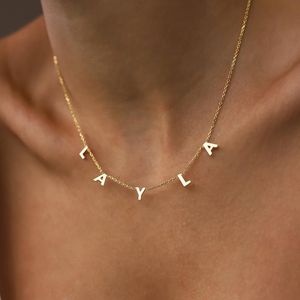 Pendant Necklaces Customized Stainless Steel Name Necklace Custom Personalized Letter Choker Women Nameplate Gift Drop 230727