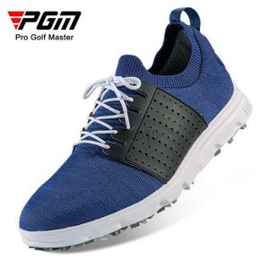 Other Golf Products PGM Mens Golf Shoes Ultra-Light Mesh Gym Sneakers Flying Woven Golf Sports Shoe Man Anti-Slip Spikes Trainers Plus Size XZ183 HKD230727