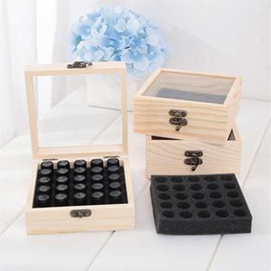 16 25 36 64 Slots Wooden Essential Oil Storage Box Carry Organizer Bottles Container Case Boxes & Bins205T