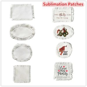 Sublimation Patches Fabric Iron on Blank Patches 3 Shapes Repair Patches Sublimation Blank Hat Patch for DIY Crafts Caps Clothes Shoes Bags Backpacks Uniforms